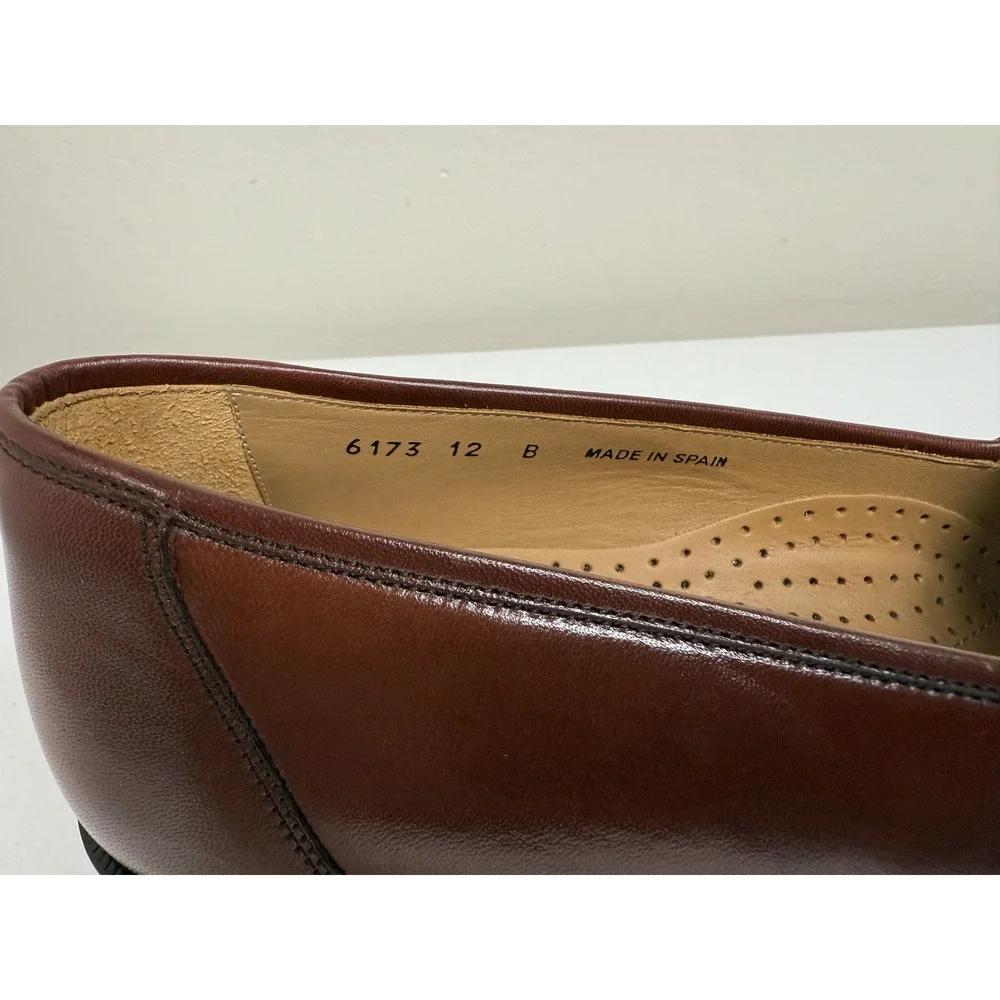 Magnanni‎ Mens Loafers Tassel Brown Leather Dress Shoes Size 12B Made in Spain